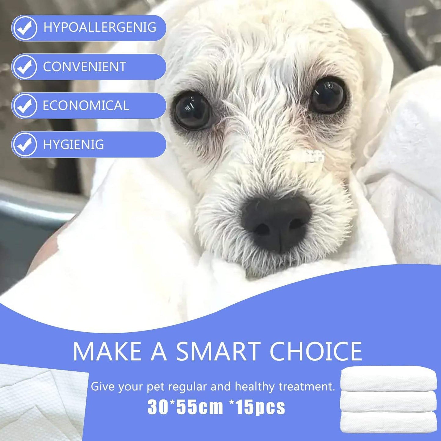 Toallas de Baño para Mascotas — Pack 10 Unidades