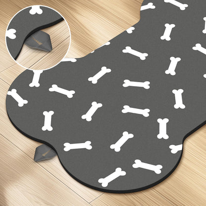 Alfombra Absorbente Antideslizante para Mascotas — Forma de Hueso